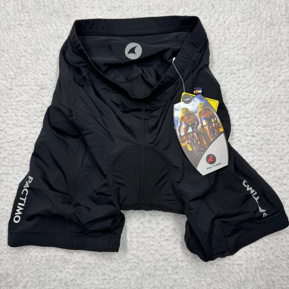 NWT Black PACTIMO Padded Compression Cycling Biking Shorts Men's Size XS